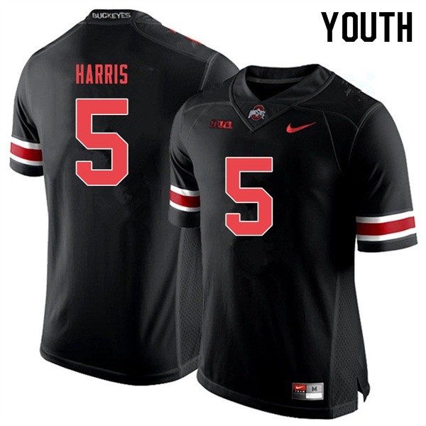 Ohio State Buckeyes #5 Jaylen Harris Youth Stitch Jersey Black Out